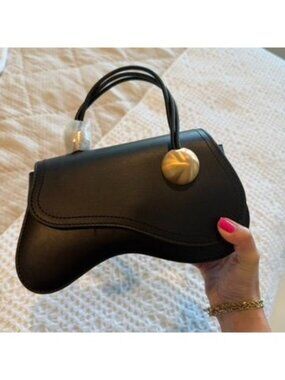 CULT GAIA Black Smooth Leather Kazia Convertible Crossbody Bag NWT